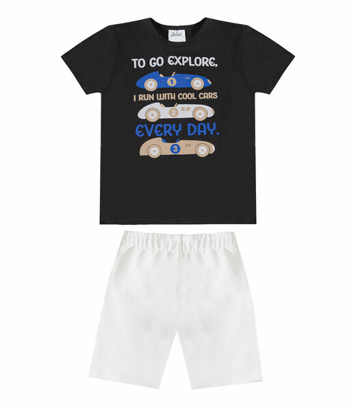 Conjunto Masculino Camiseta E Bermuda Select Bege