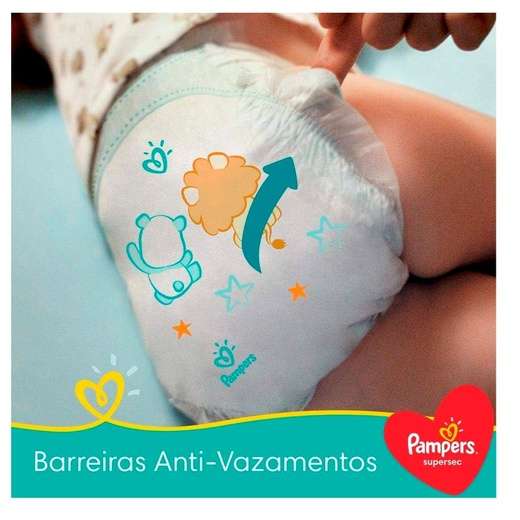 Fralda Descartável Pampers Supersec Pacotão M 30 Unidades