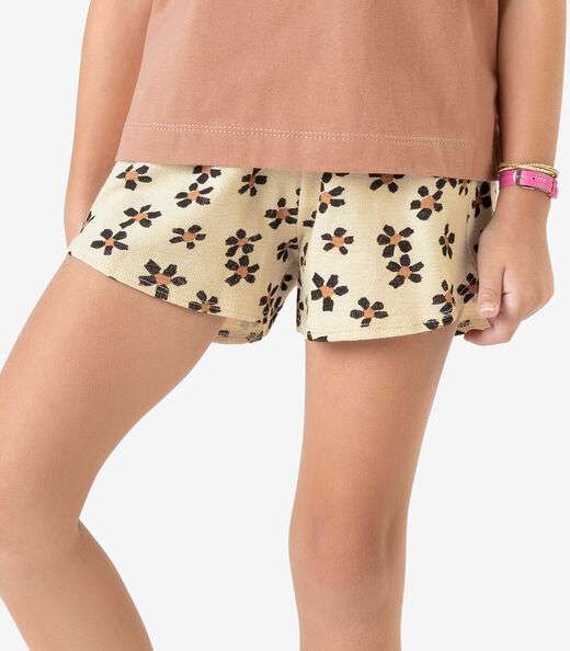 Conjunto Blusa com Shorts Meia Malha Rovi Kids Marrom