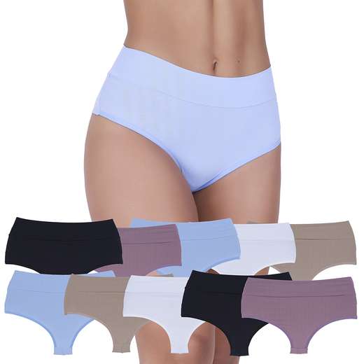 Image_Kit 10 Calcinhas Super Conforto Fio Duplo Concept Lingerie