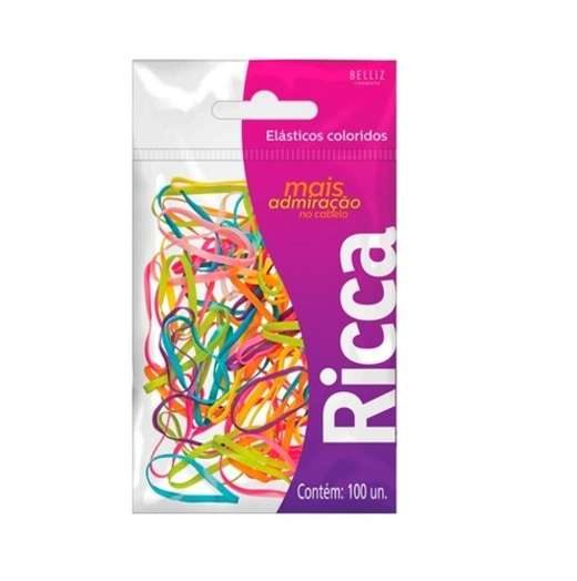 Image_Elásticos Coloridos Ref: 3341 c/ 100 Unid. Ricca