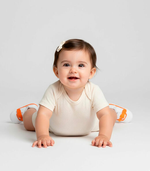 Kit Body Bebê Curto Canelado 2 Peças Select Bege