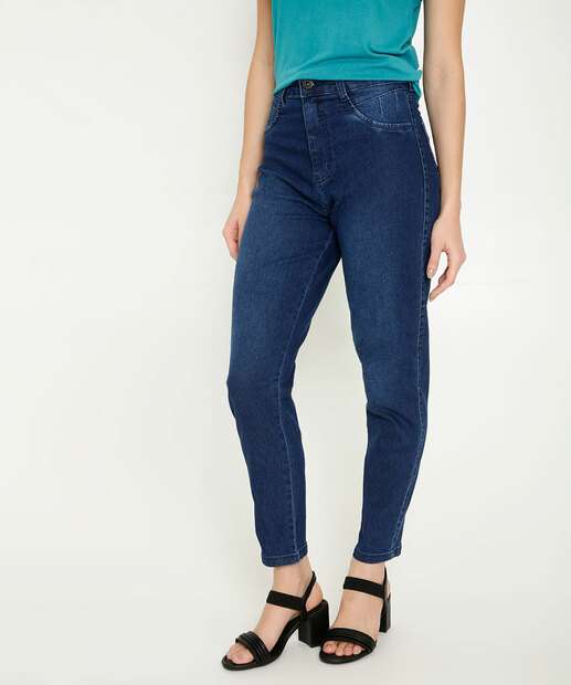 Calça Mom Jeans Feminina Bolsos Biotipo