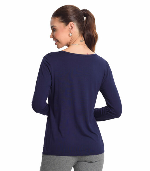 Blusa Feminina Gola Redonda Rovitex Azul
