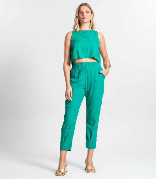 Calça De Linho Feminina Endless Verde