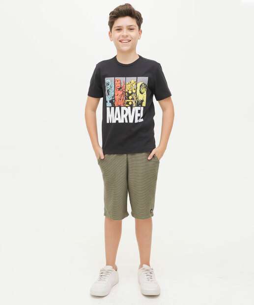 Camiseta Juvenil Vingadores Marvel Tam 10 a 16