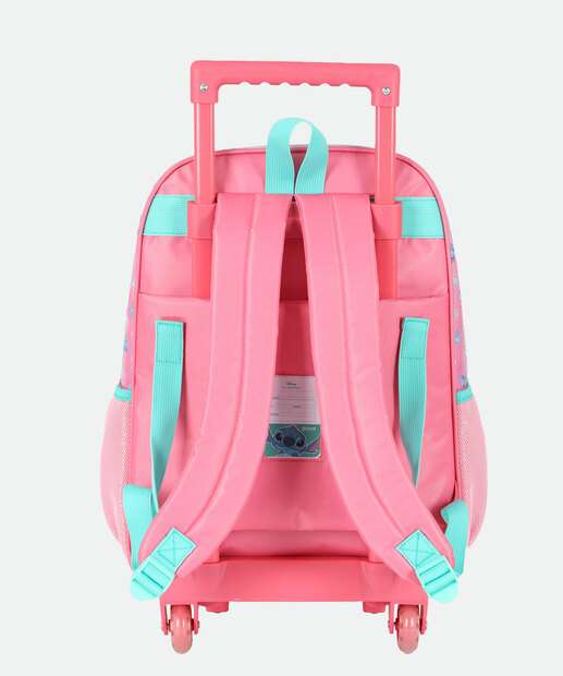 Mochila Mala Com Rodas Infantil Stitch E Angel Disney