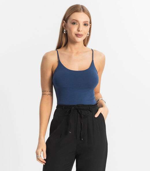 Image_Blusa Feminina De Alça Poliamida Style Box Azul