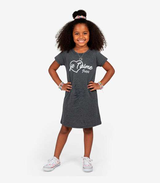 Vestido Feminino Infantil em Molecotton Select Preto