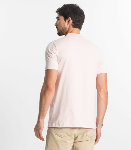 Polo Masculina Com Bolso Cotton Leve Diametro Rosa