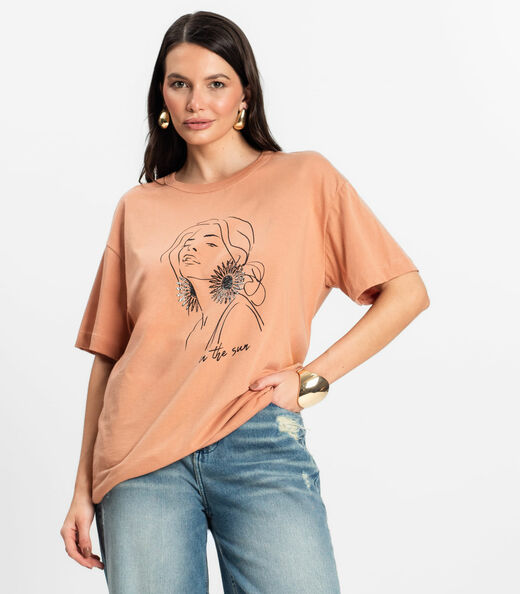 Image_Blusa Feminina Manga Curta em Meia Malha Rovitex Marrom