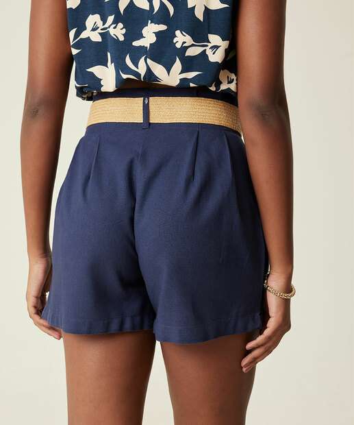 Short Feminino Alfaiataria Cinto Marisa