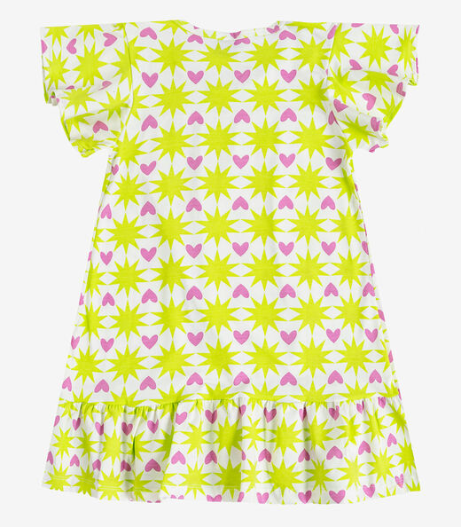 Vestido Infantil Com Manga Godê Select Verde