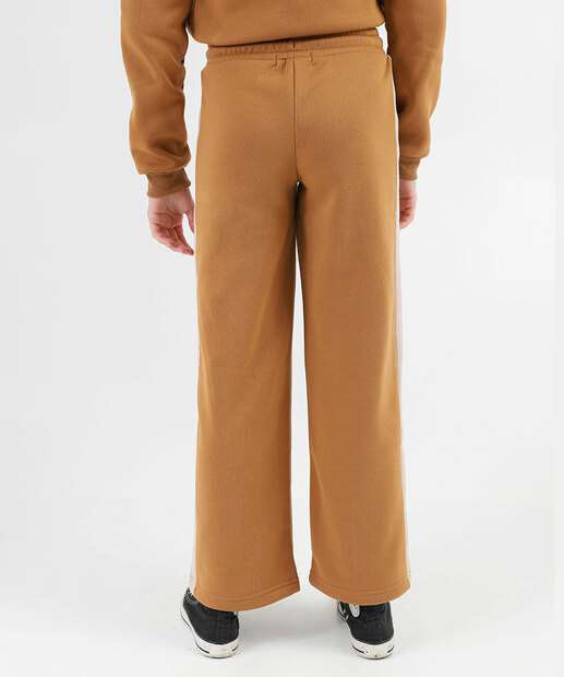 Calça Juvenil Wide Leg Moletom Marisa Tam 10 a 16 Marrom