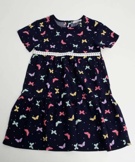 Image_Vestido Infantil Manga Curta Borboletas Marisa Tam 1 a 4