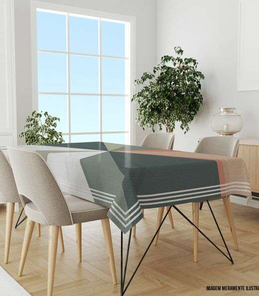 Image_Toalha De Mesa Retangular 6 Lugares Wevans Cinza