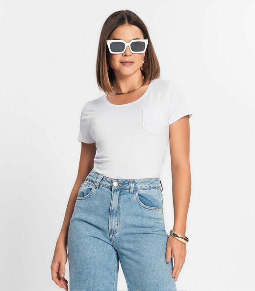 Kit 5 Blusas Femininas Viscotorcion Com Bolso Rovitex Off White