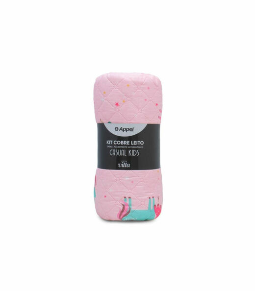 Kit Cobre Leito Casual Kids Casal Appel Rosa