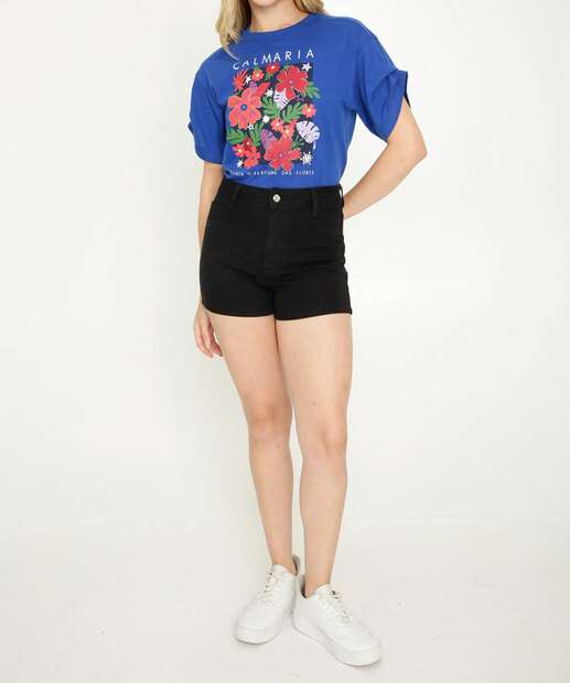 Blusa Feminina Estampada Manga Curta Marisa