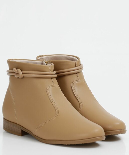 Bota Feminina Ankle Boot Bico Redondo Moleca 