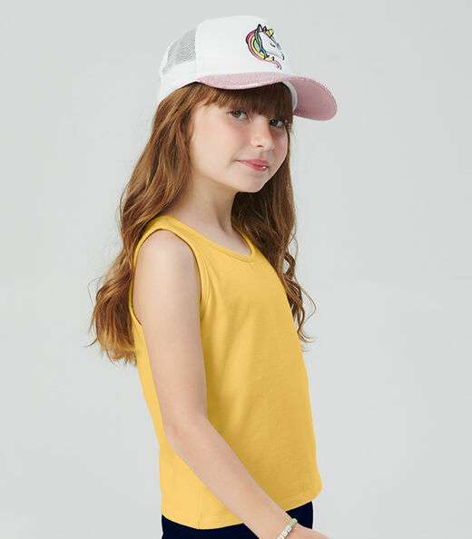 Image_Regata Básica Infantil Feminina Rovitex Kids Amarelo
