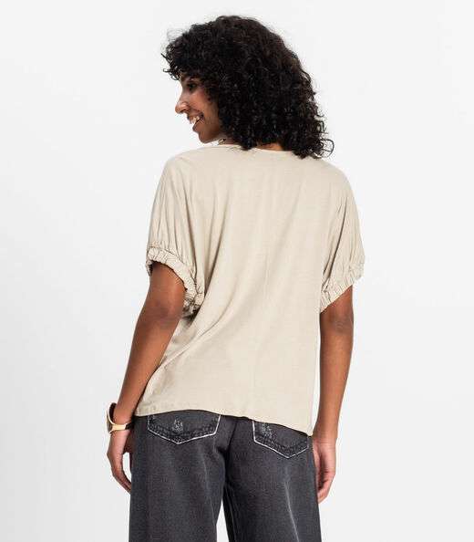 Blusa Feminina Viscose Infinita Cor Bege