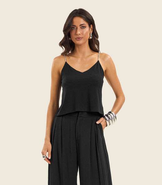 Image_Blusa de Alça Feminina Viscose Creponada Endless Preto