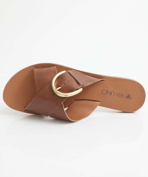 Rasteirinha Feminina Via Uno Marrom