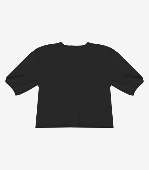 Blusa Feminina Manga Com Volume Infinita Cor Preto