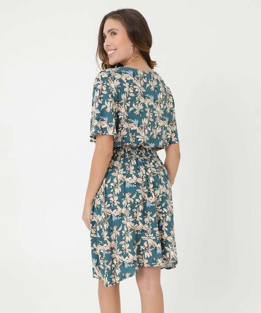 Vestido Feminino Lastex Estampa Flores Marisa