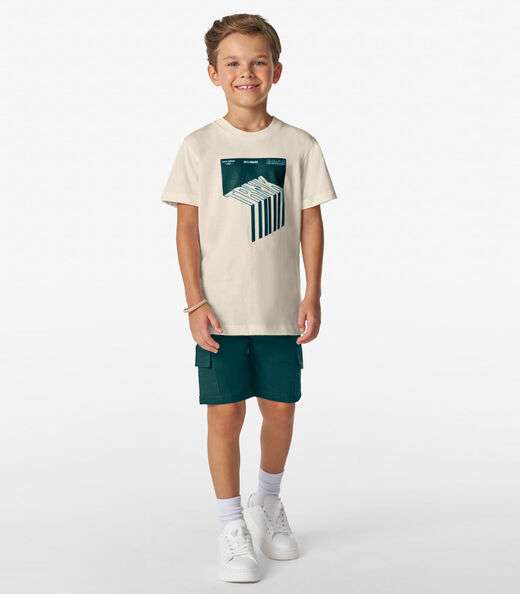 Conjunto Masculino Camiseta com Bermuda Trick Nick Off White