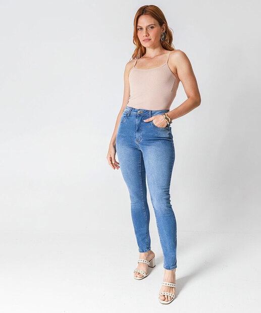 Blusa Regata Feminina Canelada Sem Costura Marisa Bege