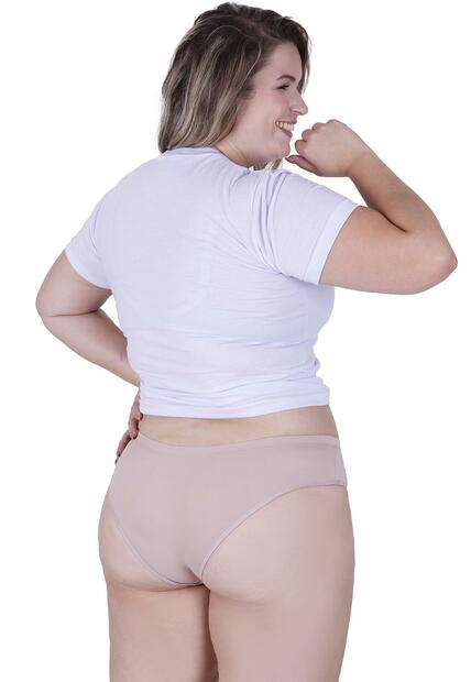 Calcinha Pérola Plus Size Microfibra Concept Lingerie Bege