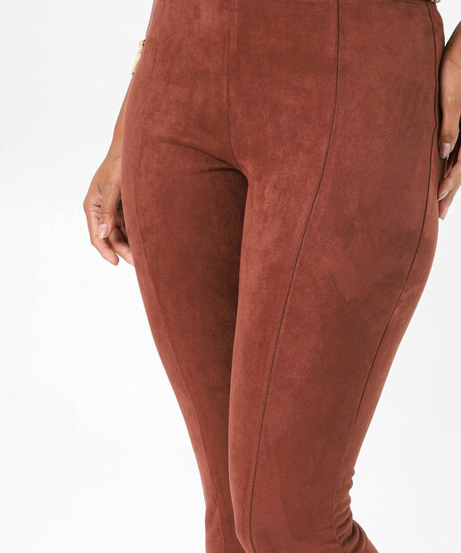 Calça Feminina Legging Suede Marisa Marrom