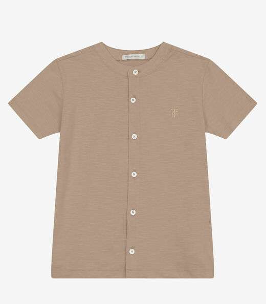 Camisa Masculina em Meia Malha MaquinetaTrick Nick Marrom