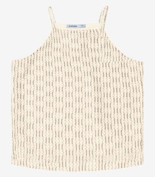 Blusa De Alça Em Tricot Endless Bege