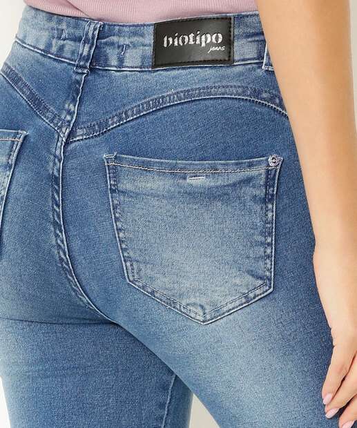 Calça Jeans Skinny Puídos Feminina Biotipo