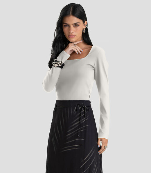 Image_Blusa Feminino Cotton Manga Longa Dianna Bege