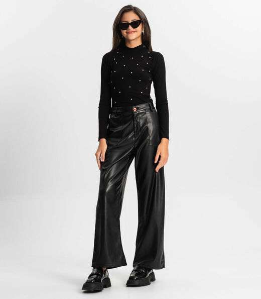 Calça Flare Juvenil Minty Preto