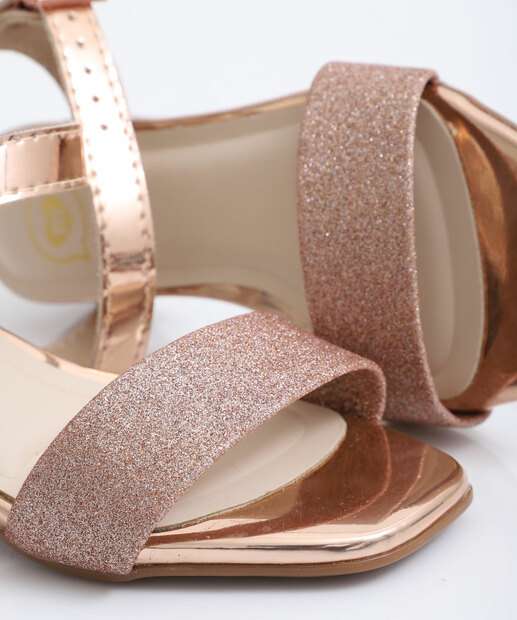 Sandália Infantil Metalizada Glitter Molekinha Rosê