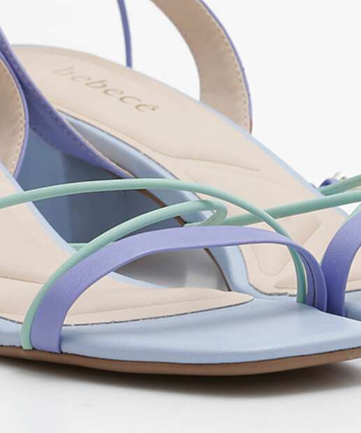 Sandália Salto Grosso Feminina Tiras Amarração Bebecê