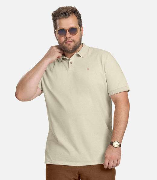 Image_Polo Masculina Plus Size Diametro Bege
