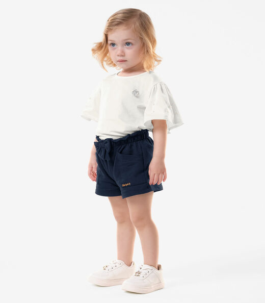 Blusa Infantil Feminina Cotton Leve Trick Nick Bege