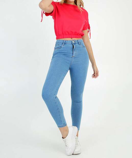 Blusa Cropped Feminina Franzido Amarração Marisa