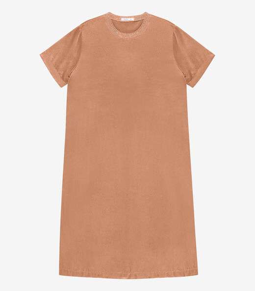 Vestido Super Midi Plus Size Secret Glam Marrom