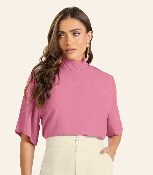 Blusa Viscose Slub Feminina Endless Rosa