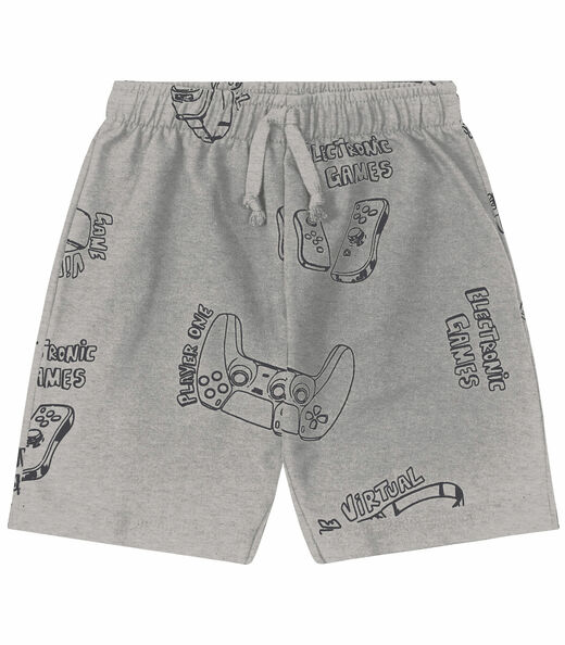 Bermuda Infantil Masculina Games Rovitex Kids Cinza