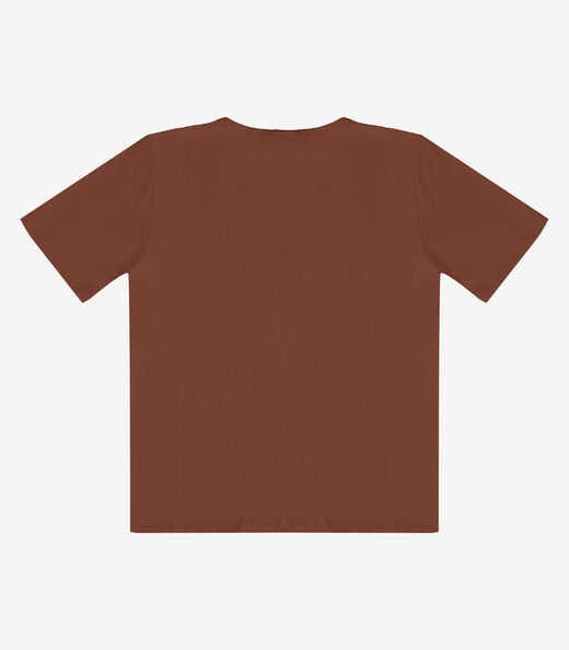 Blusa Feminina Manga Curta Infinita Cor Marrom