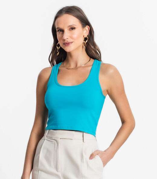 Regata De Cotton Leve Feminino Endless Azul