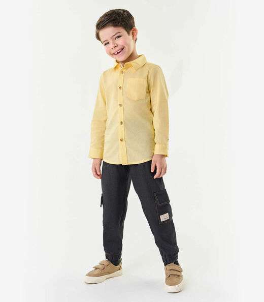 Camisa Infantil Manga Longa Trick Nick Amarelo